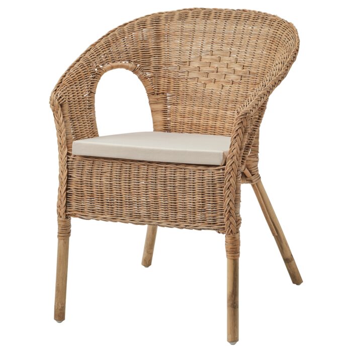 AGEN Poltrona con cuscino - rattan/Norna naturale