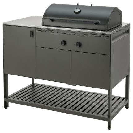 BÅTSKÄR Barbecue a carbonella - da esterno/grigio scuro 120x60 cm