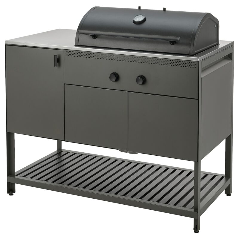 BÅTSKÄR Barbecue a carbonella - da esterno/grigio scuro 120x60 cm