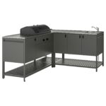 BÅTSKÄR Cucina ester/BBQ carbon/elem lavel - grigio scuro 180x180 cm