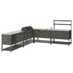 BÅTSKÄR Cucina ester/BBQ carbon/elem lavel - grigio scuro 300x300 cm