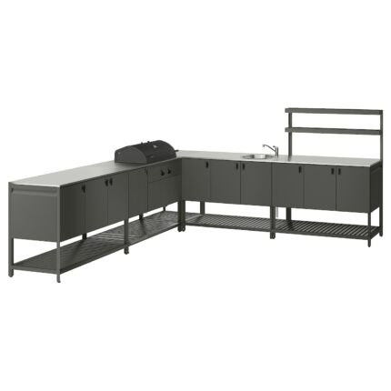 BÅTSKÄR Cucina ester/BBQ carbon/elem lavel - grigio scuro 300x300 cm