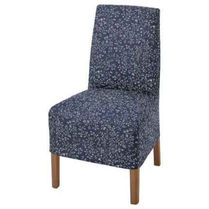 BERGMUND Sedia con fodera di lunghezza media - effetto rovere/Ryrane blu scuro