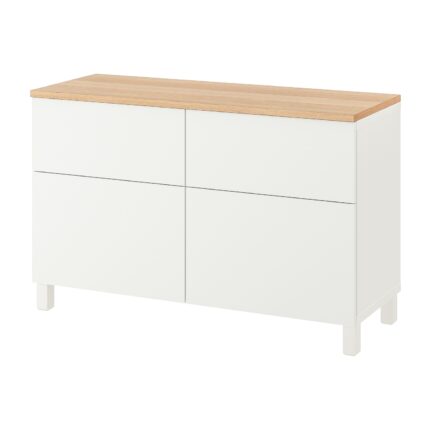 BESTÅ Combinazione + ante/cassetti - bianco/Lappviken/Stubbarp bianco 120x42x76 cm
