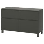 BESTÅ Combinazione + ante/cassetti - grigio scuro/Västerviken/Stubbarp grigio scuro 120x42x74 cm