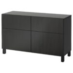 BESTÅ Combinazione + ante/cassetti - marrone-nero/Lappviken/Stubbarp marrone-nero 120x42x74 cm