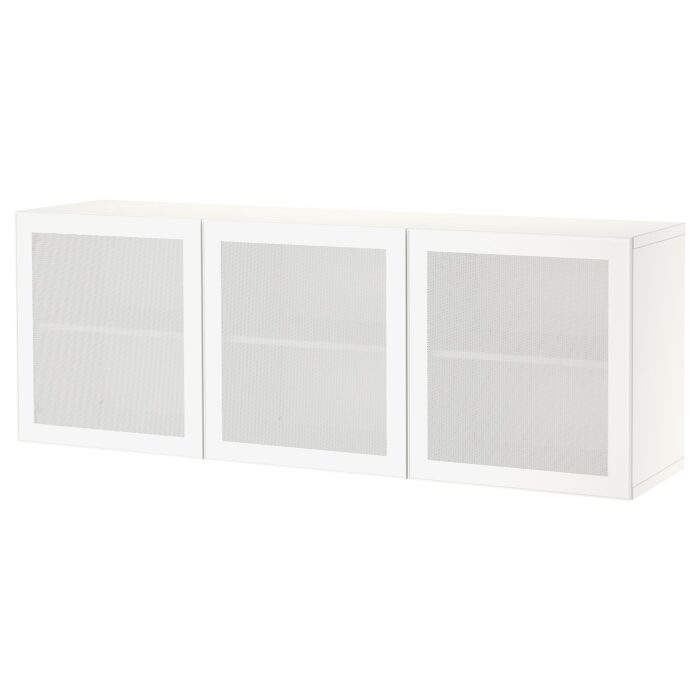 BESTÅ Combinazione di mobili da parete - bianco/Mörtviken bianco 180x42x64 cm