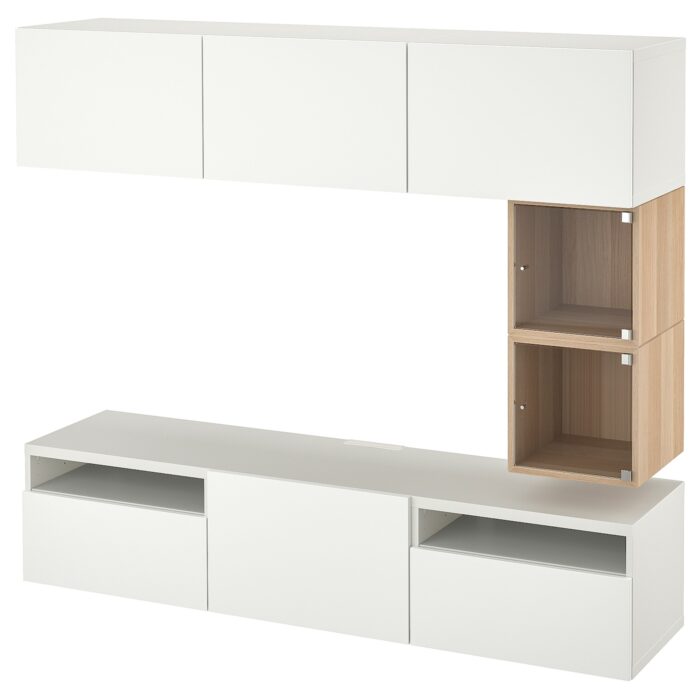 BESTÅ / EKET Mobile TV - bianco/Lappviken bianco 180x42x166 cm