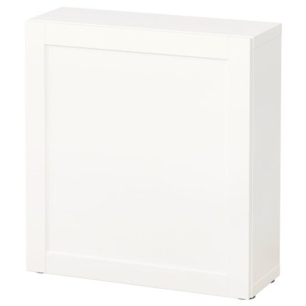 BESTÅ Mobile con anta - bianco/Hanviken bianco 60x22x64 cm