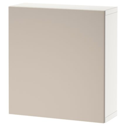 BESTÅ Mobile con anta - bianco/Lappviken grigio chiaro/beige 60x22x64 cm