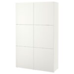 BESTÅ Mobile con ante - bianco/Lappviken bianco 120x42x193 cm