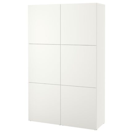 BESTÅ Mobile con ante - bianco/Lappviken bianco 120x42x193 cm