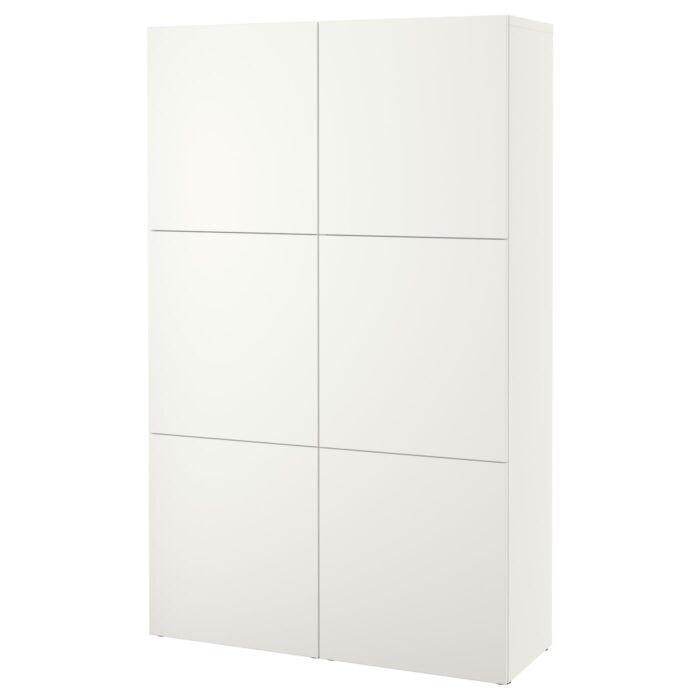BESTÅ Mobile con ante - bianco/Lappviken bianco 120x42x193 cm