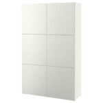 BESTÅ Mobile con ante - bianco/Laxviken bianco 120x42x193 cm
