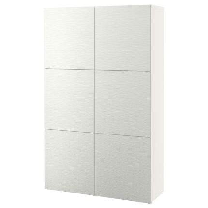 BESTÅ Mobile con ante - bianco/Laxviken bianco 120x42x193 cm