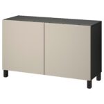 BESTÅ Mobile con ante - marrone-nero/Lappviken/Stubbarp grigio chiaro-beige 120x42x74 cm