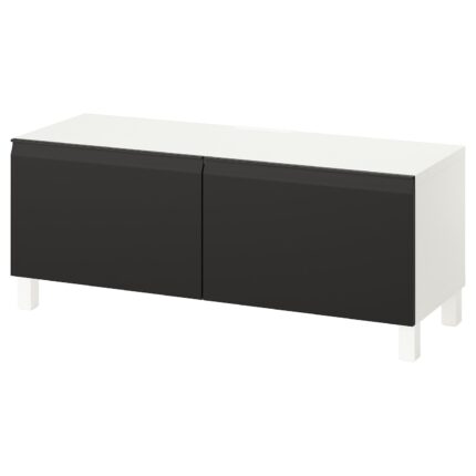 BESTÅ Mobile TV con ante - bianco/Hammarsmed/Stubbarp antracite 120x42x48 cm