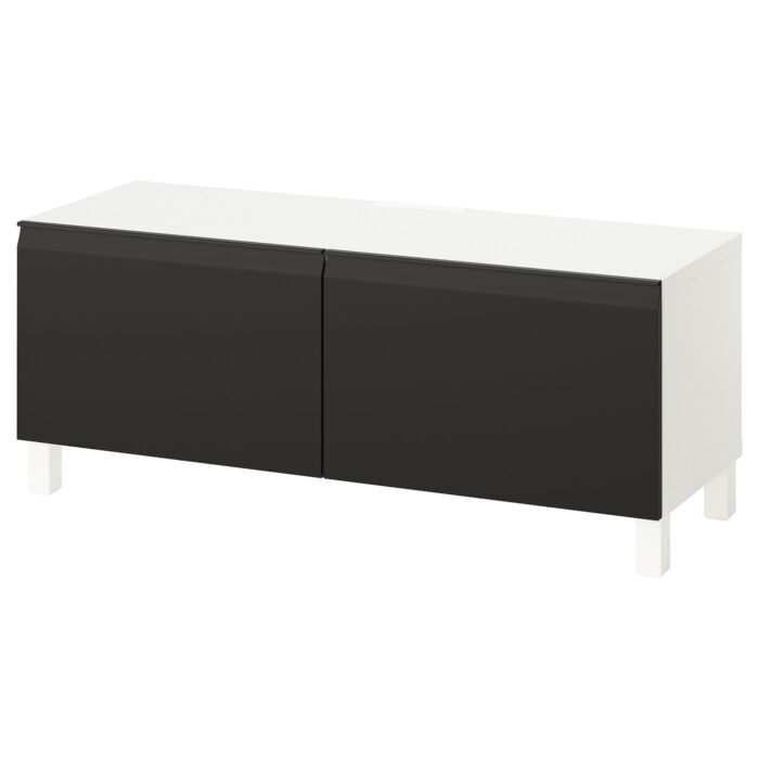 BESTÅ Mobile TV con ante - bianco/Hammarsmed/Stubbarp antracite 120x42x48 cm