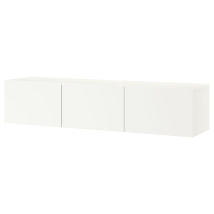 BESTÅ Mobile TV con ante - bianco/Lappviken bianco 180x42x38 cm