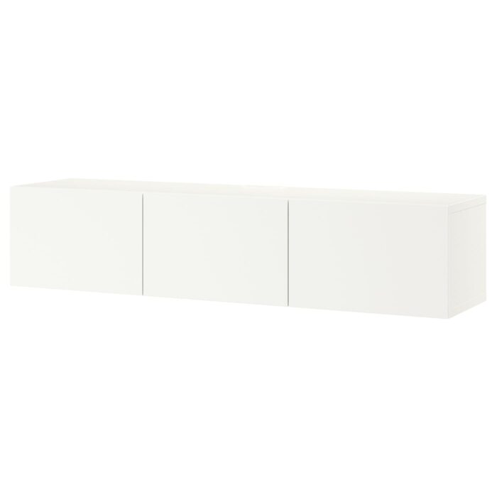 BESTÅ Mobile TV con ante - bianco/Lappviken bianco 180x42x38 cm