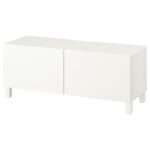 BESTÅ Mobile TV con ante - bianco/Lappviken/Stubbarp bianco 120x42x48 cm
