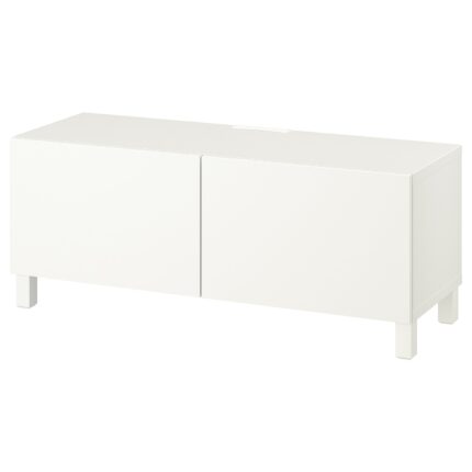 BESTÅ Mobile TV con ante - bianco/Lappviken/Stubbarp bianco 120x42x48 cm