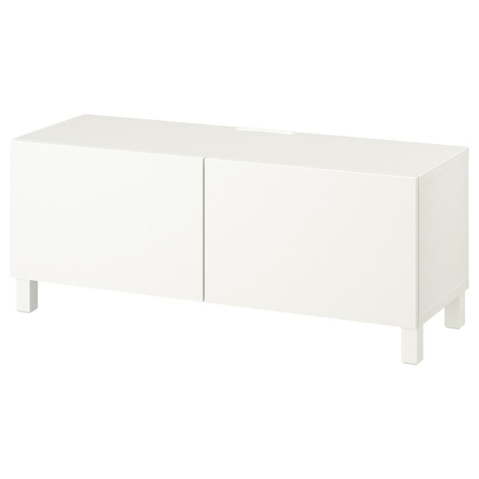 BESTÅ Mobile TV con ante - bianco/Lappviken/Stubbarp bianco 120x42x48 cm