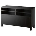 BESTÅ Mobile TV con ante - marrone-nero/Hanviken/Stubbarp marrone-nero 120x42x74 cm