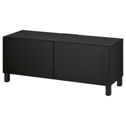 BESTÅ Mobile TV con ante - marrone-nero/Lappviken/Stubbarp marrone-nero 120x42x48 cm