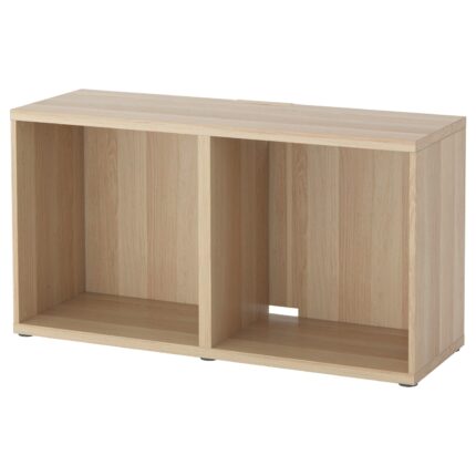 BESTÅ Mobile TV - effetto rovere con mordente bianco 120x40x64 cm