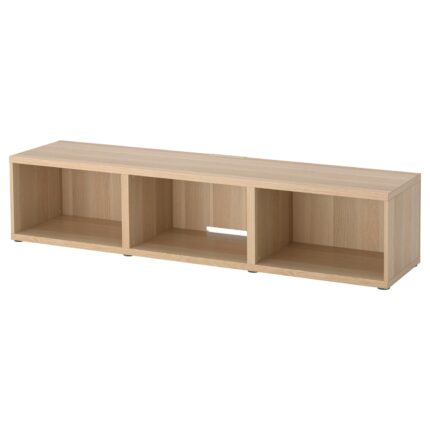 BESTÅ Mobile TV - effetto rovere con mordente bianco 180x40x38 cm