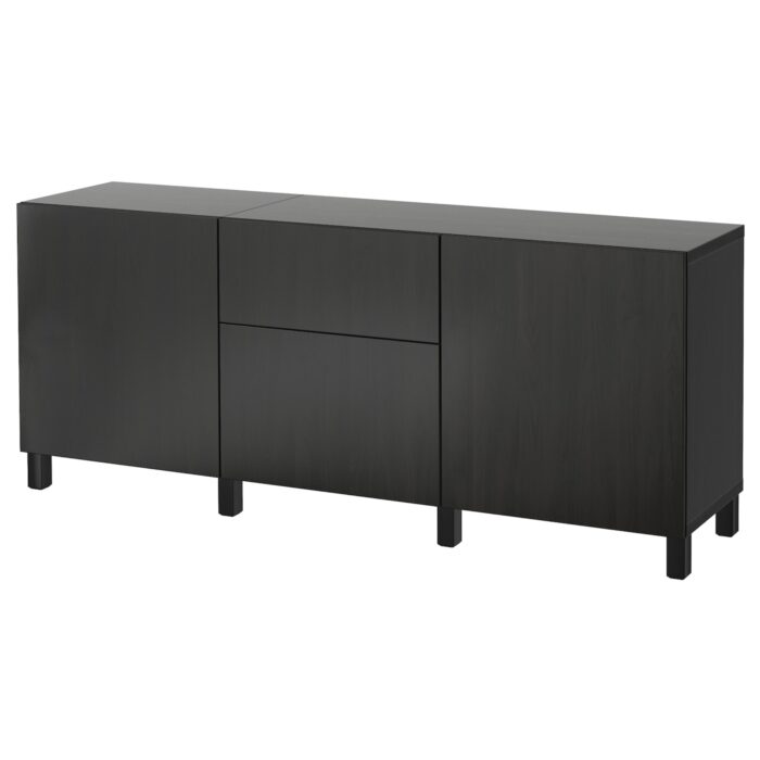 BESTÅ Mobili con cassetti - marrone-nero/Lappviken/Stubbarp marrone-nero 180x42x74 cm