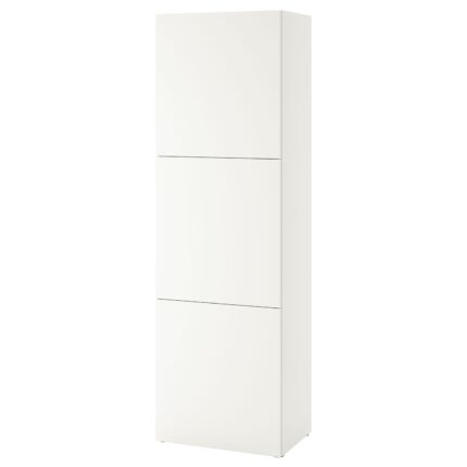 BESTÅ Scaffale con ante - bianco Lappviken/bianco 60x42x193 cm