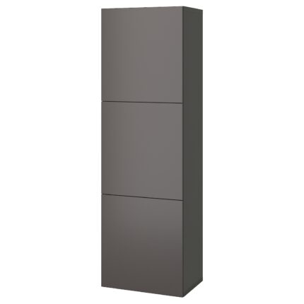 BESTÅ Scaffale con ante - grigio scuro/Lappviken grigio scuro 60x42x193 cm