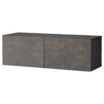 BESTÅ Scaffale con ante - marrone-nero/Kallviken grigio scuro 120x42x38 cm
