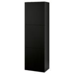 BESTÅ Scaffale con ante - marrone-nero/Lappviken marrone-nero 60x42x193 cm