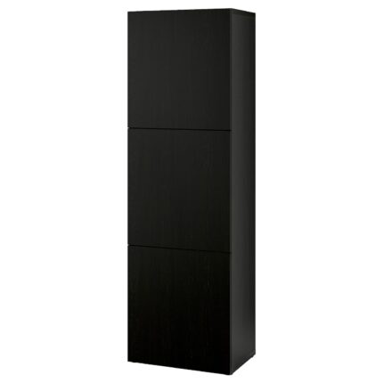 BESTÅ Scaffale con ante - marrone-nero/Lappviken marrone-nero 60x42x193 cm