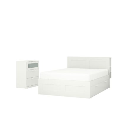 BRIMNES Set camera da letto 2 pezzi - bianco 140x200 cm