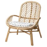 BROBOCK / BJÖRKTRAST Poltrona con cuscino - rattan bianco/nero