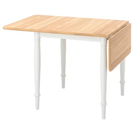 DANDERYD Tavolo con ribalte - impiallacciatura di rovere/bianco 74/134x80 cm