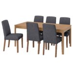 EKEDALEN / BERGMUND Tavolo e 6 sedie - effetto rovere/Gunnared grigio fumo 180/240 cm