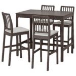 EKEDALEN / EKEDALEN Tavolo e 4 sgabelli bar - marrone scuro/Orrsta grigio chiaro 120 cm