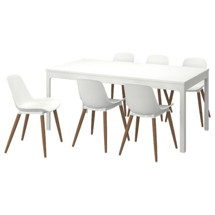 EKEDALEN / GRÖNSTA Tavolo e 6 sedie - bianco/bianco 180/240 cm