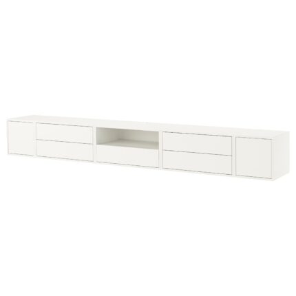 EKET Combinazione audio/video - bianco/con ante 280x35x35 cm