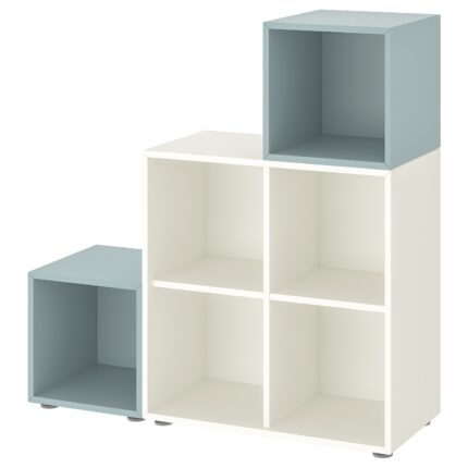 EKET Combinazione di mobili con piedini - bianco/grigio-azzurro 105x35x107 cm