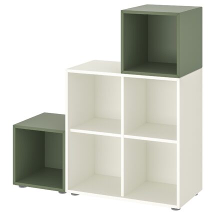 EKET Combinazione di mobili con piedini - bianco/grigio-verde 105x35x107 cm