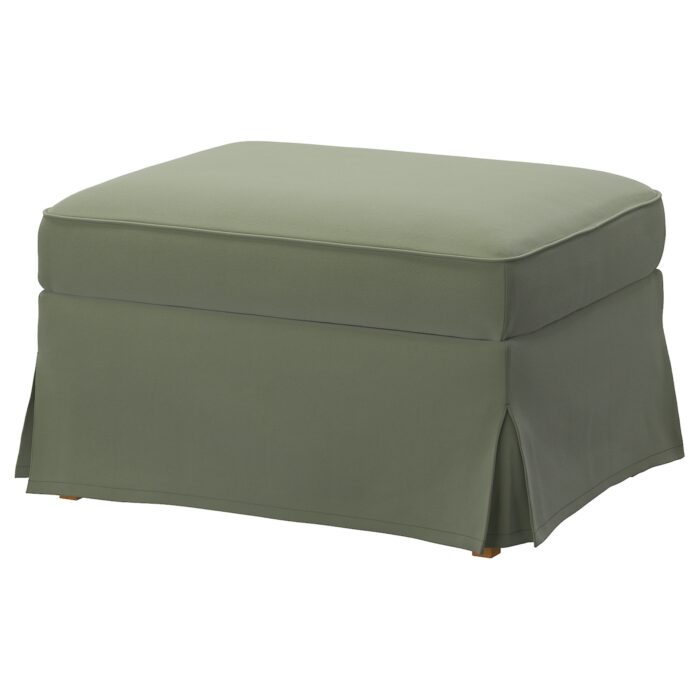 EKTORP Poggiapiedi con contenitore - Hakebo grigio-verde
