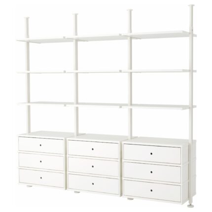 ELVARLI Combinazione a giorno - bianco 258x51x222-350 cm