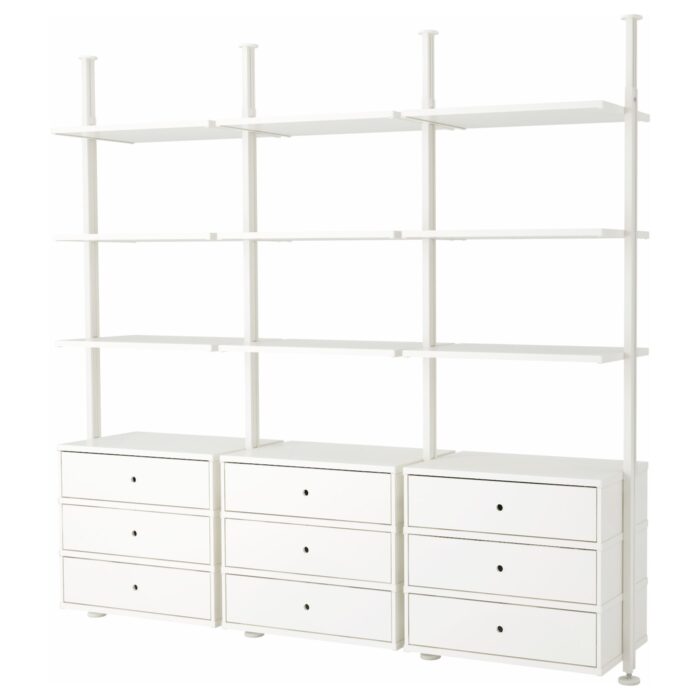 ELVARLI Combinazione a giorno - bianco 258x51x222-350 cm