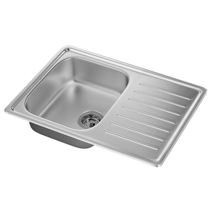 FYNDIG Lavello incasso, 1 vasca/sgocciolat - inox 70x50 cm